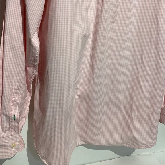 Tommy Hilfiger Men's Button-up Plaid 80's 2-Ply Cotton Dress Shirt Pink & White - Picture 9 of 12